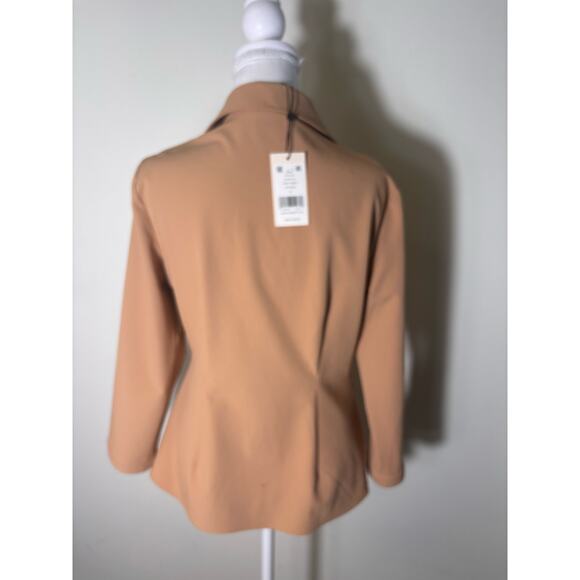 NWT Cinq a Sept Caramel Long Sleeve V-Neck Collared Twist Top Sz M - Picture 5 of 5